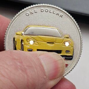 Corvette Z06 One Dollar Coin Palau 100th Anniversary Working Head Lights!